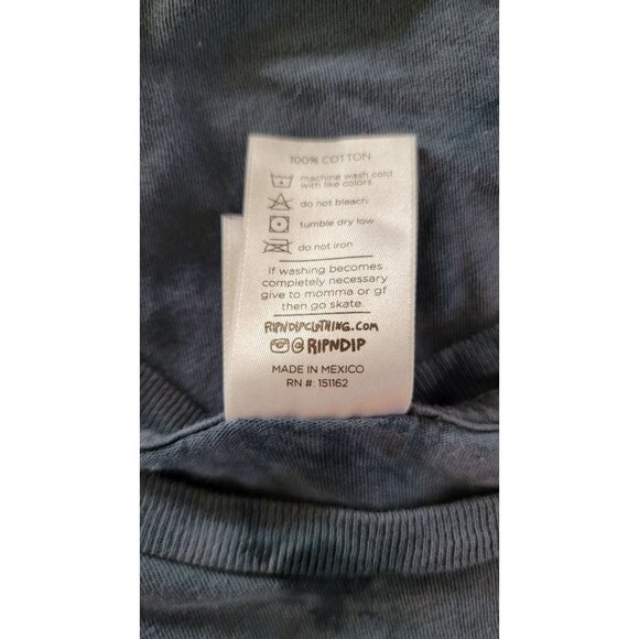 Ripndip Tie-Dye Cat Graphic T-Shirt S Blue Cotton - Picture 6 of 6